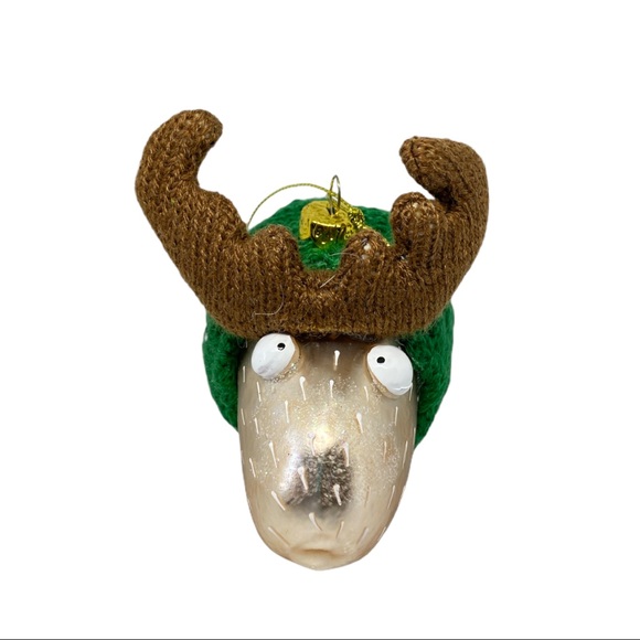 Home Holiday Ornaments Holiday Lane Christmas Cheer Green Sweater Moose Ornament - Picture 4 of 5